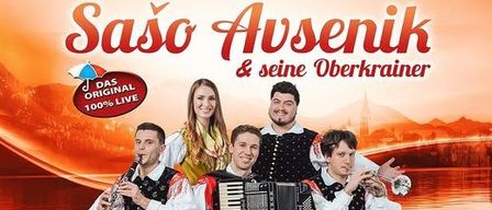 Plakat für ein Live-Musik-Event mit Saso Ausenik und seiner Oberkrainer-Band, präsentiert von WATZ Entertainment. Das Event ist für den 9. Oktober 2026 in der 8502 Steinhalle Lannach geplant. Einlass: 19:00 Uhr, Beginn: 20:00 Uhr, Eintrittspreis: 5€.