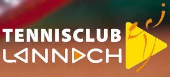 Das Logo für Tennisclub Landch ist auf einem roten Hintergrund mit einem gelben Dreieck dargestellt.