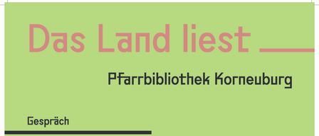 Grünes Plakat für eine Veranstaltung in der Pfarrbibliothek Korneuburg. Es zeigt den Titel 'Lehren aus der Geschichte?' mit Namen der Redner und Moderatoren. Die Veranstaltung ist für Montag, 15. September 2025, um 19 Uhr geplant.