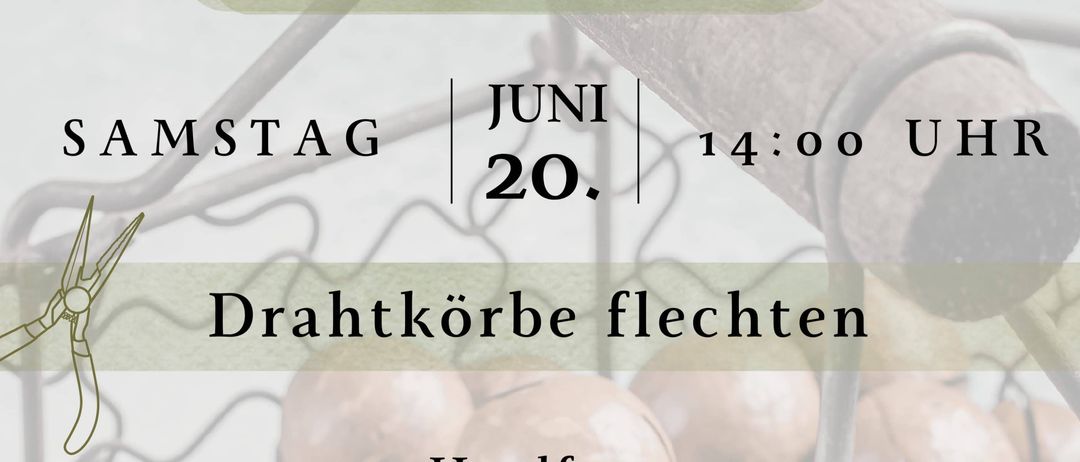Eine Veranstaltung im Juni am Samstag um 14 Uhr. Sammlerzweige in Gottahaming 5, 4680 Haag. Beitrag von 10€. Handschuhe, Schere und Pinzette mitbringen.