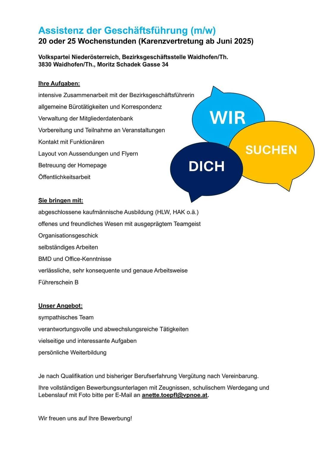 Eine Stellenbeschreibung umfasst Aufgaben wie die Zusammenarbeit mit Bezirksbüroleitern, die Verwaltung von Mitgliedsdaten und die Unterstützung bei Veranstaltungen. Dazu gehören auch der Kontakt zu Abteilungsleitern, das Design von Flyern, die Verwaltung der Homepage und Öffentlichkeitsarbeit. Der ideale Kandidat sollte eine abgeschlossene kaufmännische Ausbildung, eine freundliche und offene Art, organisatorisches Geschick und Kenntnisse in Bürosoftware mitbringen. Der Job bietet ein sympathisches Team, vielfältige und interessante Aufgaben und Möglichkeiten zur persönlichen Weiterentwicklung. Je nach Qualifikation und Berufserfahrung besteht die Möglichkeit einer Festanstellung. Bewerbungsunterlagen sollten Zeugnisse, Schulzeugnisse und Referenzen enthalten.