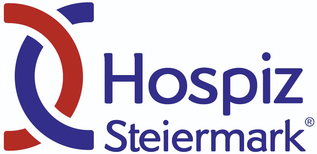 Das Logo für Hospi Steiermark mit einem stilisierten Buchstaben 'H', einem roten Kreis und blauem Umriss.
