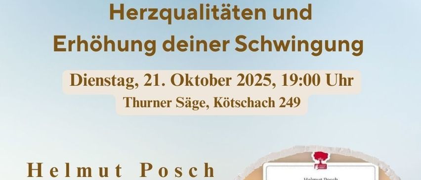 Werbeplakat für die Buchveröffentlichung von Helmut Posch am 21. Oktober 2025. Veranstaltungsort ist Thurner Sage, Kotschach 249. Helmut Posch ist der Autor des Buches.