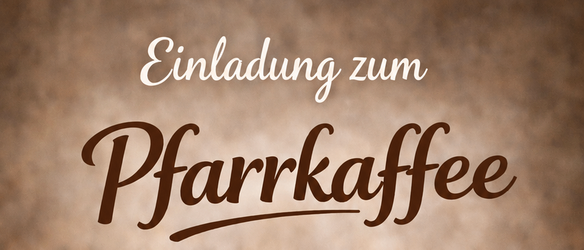 Kaffee-Event im Gemeindezentrum Aderklaa am Sonntag, 17. Mai, um 08:45 Uhr. Eine Tasse Kaffee und ein Croissant auf dem Tisch.