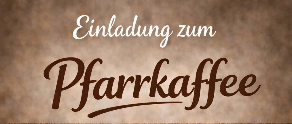 Postkarte mit Kaffee, Croissant und Blumen. Termin: Sonntag, 21.06. Zeit: 08:45 Uhr im Gemeindezentrum Aderklaa.