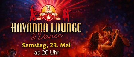 Werbeplakat für Vanna Lounge & Dance, eine Samstagnacht-Veranstaltung am 23. Mai ab 20 Uhr. Zeigt einen Mann und eine Frau beim Tanzen.