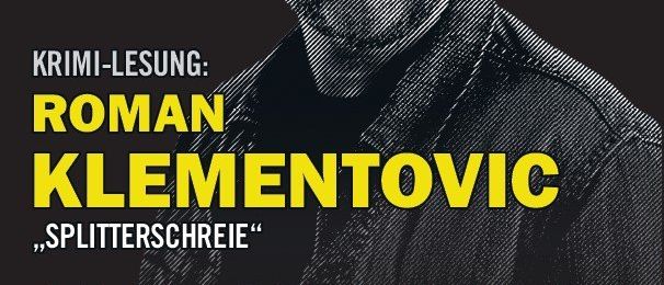 Plakat für das Fine Crime Festival mit Roman Klementov, präsentiert von Christina Buchladen und Haas. Datum: 14.06.2026. Zeit: 18:00. Ort: Obstbau Haas, Poppendorf. Kartenvorverkauf: 10 €. Abendkarte: 15 €.