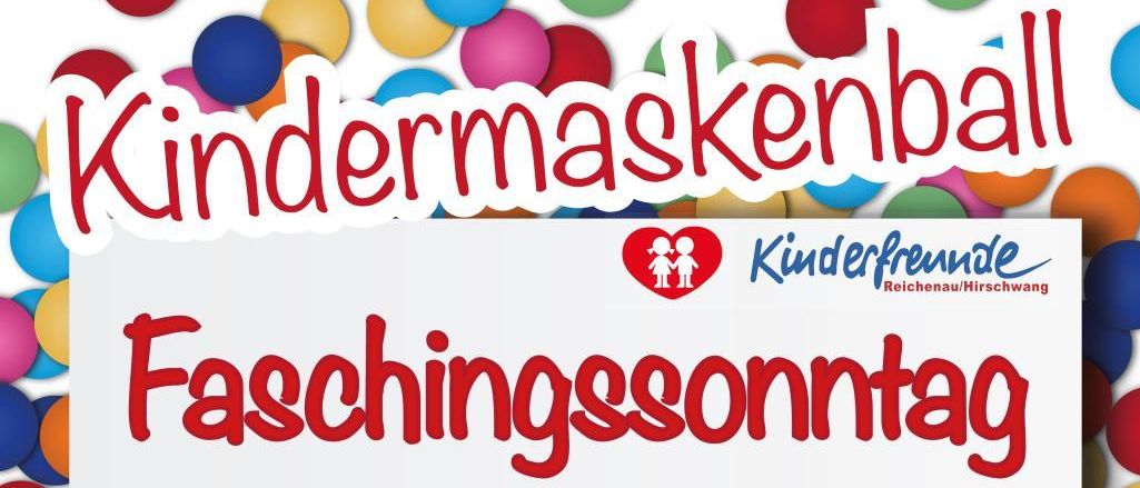 Ein Plakat für die Kindermaskenball Faschingssonntag-Veranstaltung im Gasthof Kobald am 15. Februar. Beginn um 14:00 Uhr. Zeigt einen Clown und einen Zauberhut. Bunte Hintergrundgestaltung.