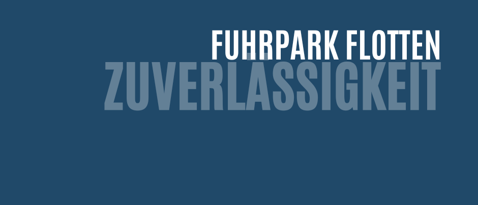 Ein blauer Hintergrund mit weißem Text, der 'Fuhrpark Flotte Zuverlassigkeit' lautet, wahrscheinlich der Name einer Marke oder eines Unternehmens.