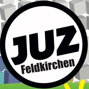 Logo für JUZFELDKIRCHEN, ein Unternehmen mit den Buchstaben JUZ in schwarz und Feldkirchen in weiß.