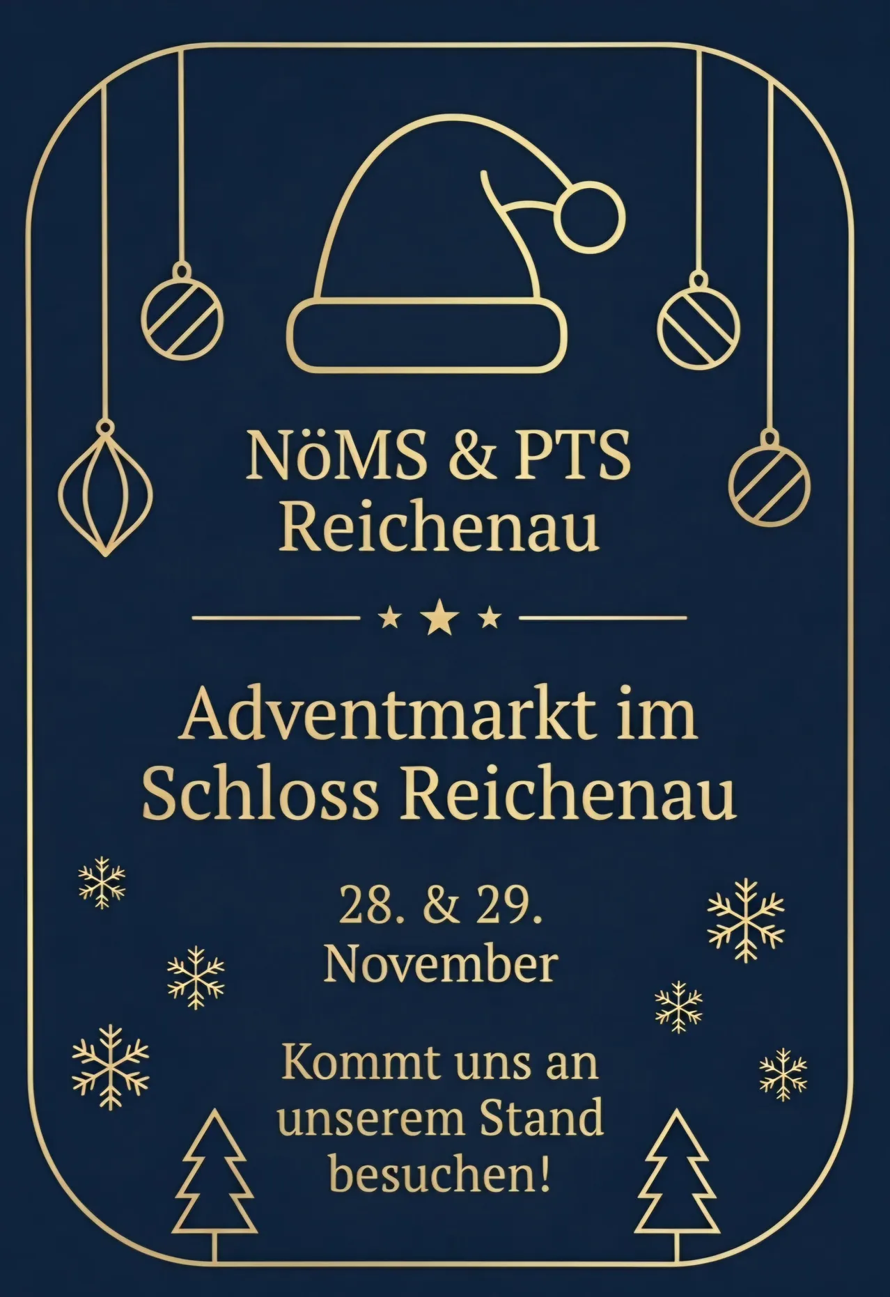 Eine Anzeige für einen Adventmarkt im Schloss Reichenau am 28. und 29. November.