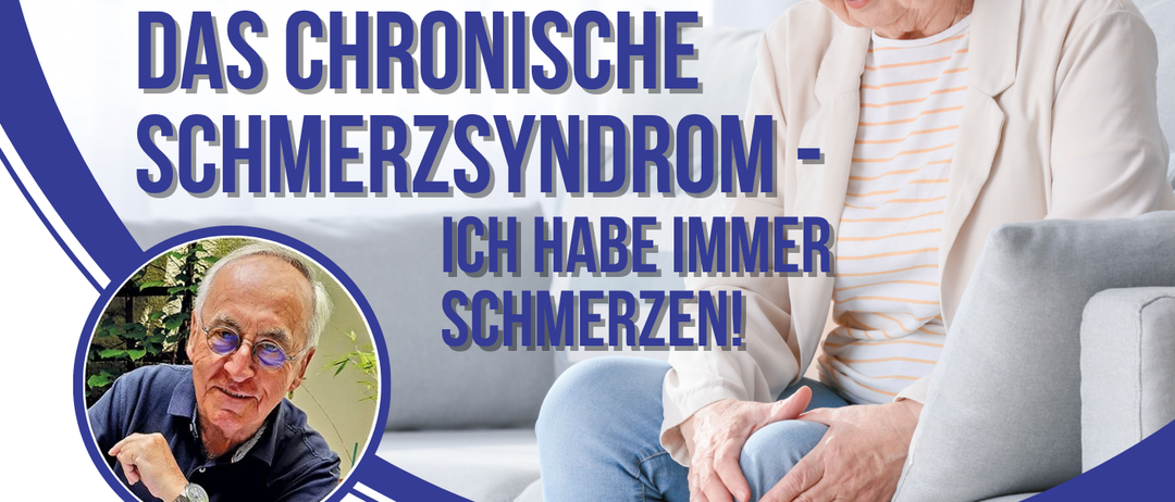 Plakat für einen Vortrag über chronisches Schmerzsyndrom. Präsentiert von Dr. Manfred Kolar. Geplant für den 16. Dezember 2025 um 19:00 Uhr. Ausgerichtet von der Blindenmarkt-Gemeinschaft.