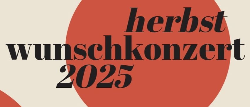 Plakat für Herbstwunschkonzert 2025, geplant für Samstag, 25. Oktober, um 19 Uhr in der Sporthalle von Markt Hartmannsdorf.
