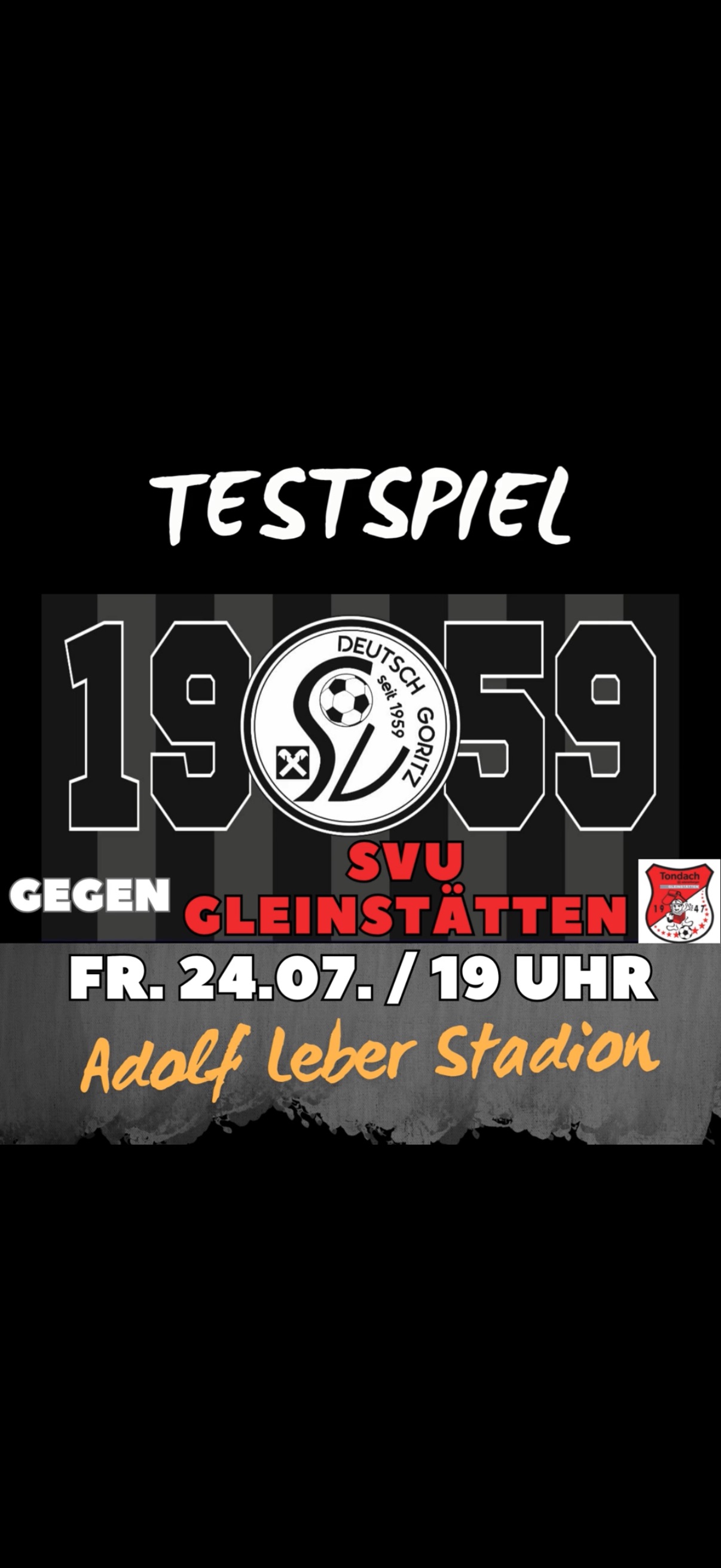 Testspiel SVU Gleinstätten gegen Deutsch Goritz 1959 am 24.07. im Adolf Leber Stadion