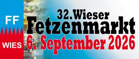 Plakat mit blauem Hintergrund, das fetten schwarzen Text in einer kursiven Schriftart zeigt, der '32. Wiesenetzmann September' lautet. Das Datum '32' ist in größerer schwarzer Schrift über dem kursiven Text geschrieben.
