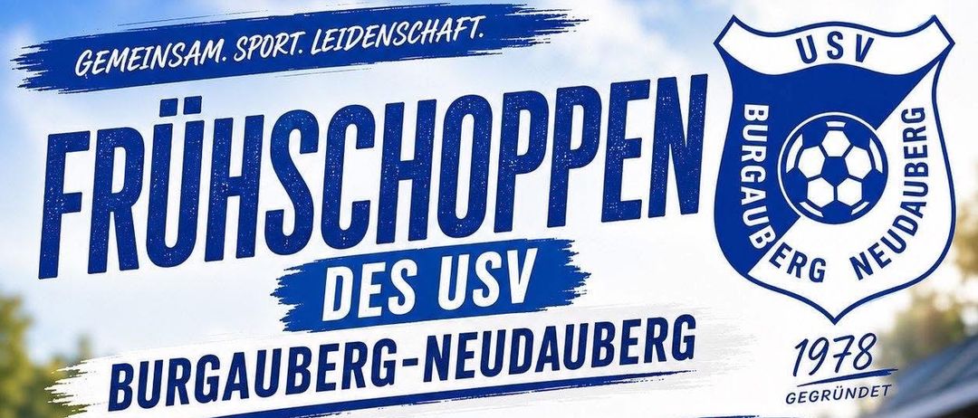 Der USV Burgauberg-Neudauberg lädt alle zu ihrem Fruhschoppen am 5. Juli 2026 ein, ab 10:30 Uhr. Live-Musik, Essen und Getränke sind verfügbar. Komm und hab Spaß!