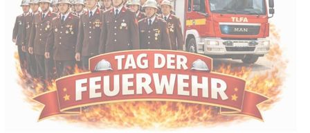 Einladung zum Florianitag und Grillparty, 1. Mai 2026, Beginn um 11:00 Uhr im Feuerwehrhaus Buchschachen. Mit Kaffee, Speisen und Unterhaltungsmusik.
