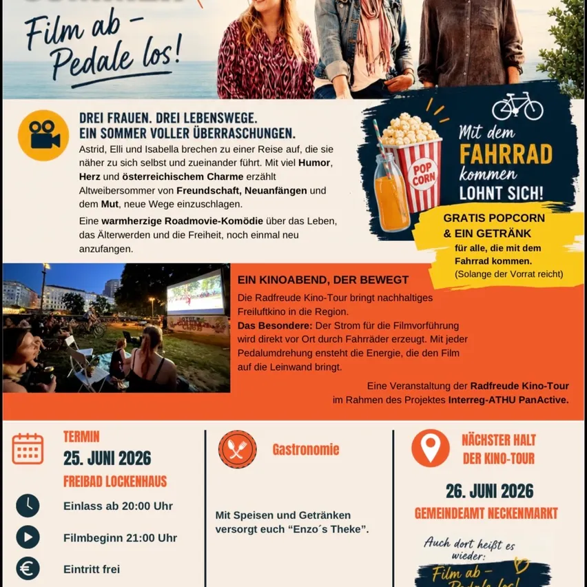 Drei Frauen brechen zu einer Reise mit dem Fahrrad auf, die sie näher zu sich selbst und einander führt. Mit viel Humor, Herz und österreichischem Charme erzählt ein Sommer voller Freundschaft, Neuanfängen und Mut, neue Wege einzuschlagen.