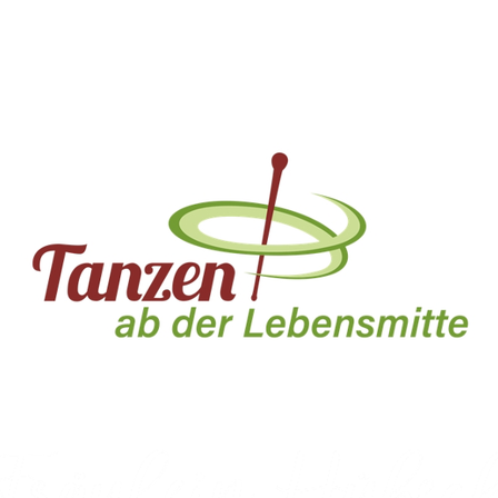 Ein Logo für Tanzen ab der Lebensmittel, mit einer roten Nadel und einem grünen Kreis auf weißem Hintergrund.