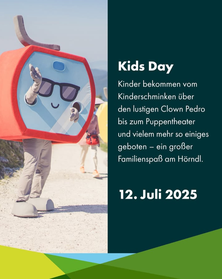Der Kids Day am 12. Juli 2025 bietet Kindern einen Clown auf einem Fernsehbildschirm, ein Puppentheater und mehr.
