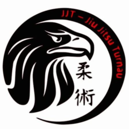 Logo für JJT Jiu Jitsu Turnau mit stilisiertem Adler und chinesischen Schriftzeichen.
