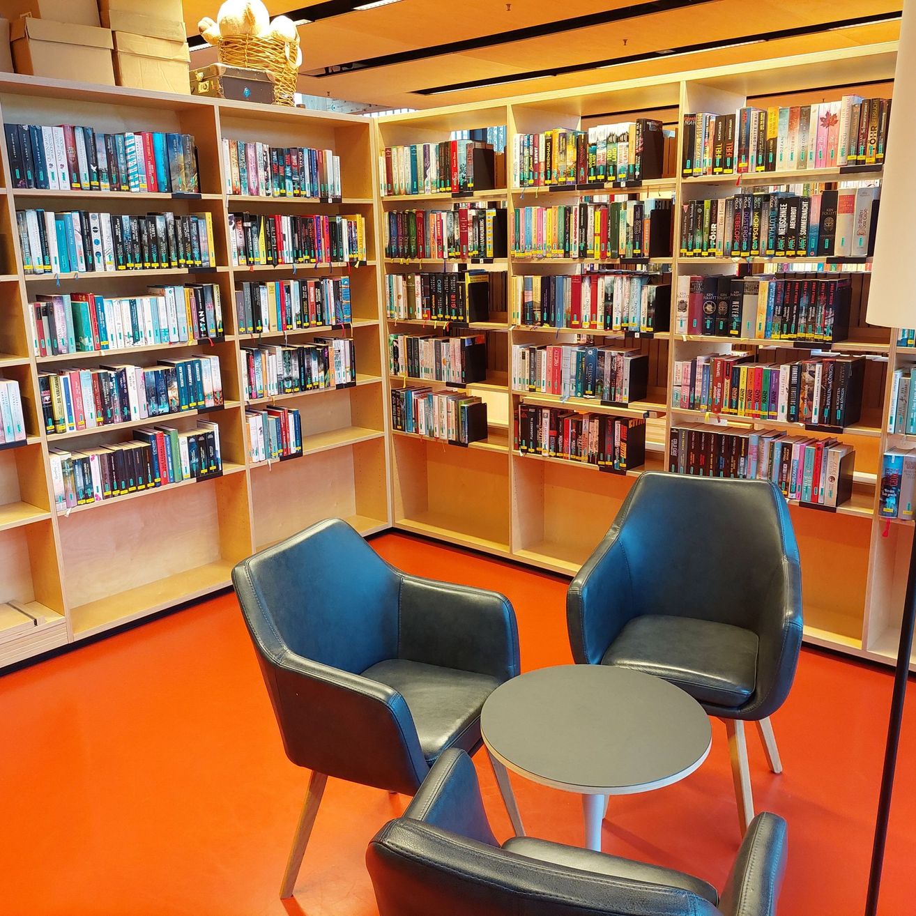 Bild enthält, Book, Indoors, Library, Publication, Chair, Furniture, Architecture, Building, Bookcase