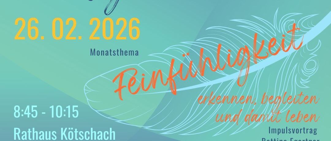 Werbeposter für das Babynetzwerk mit Angelika am 26.02.2026 im Rathaus Kötschach. Zeit: 8:45-10:15. Veranstalterin: Bettina Egartner. Kontakt: 0650 7155 535. Kosten: freiwillige Spende. Webseite: www.ekiz-hermagor.at.