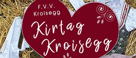 Plakat für die 'Kintag Kroisegg' Veranstaltung am 31. August 2025. Mit morgendlicher Messe, frühes Shoppen, Bowling und Eis.