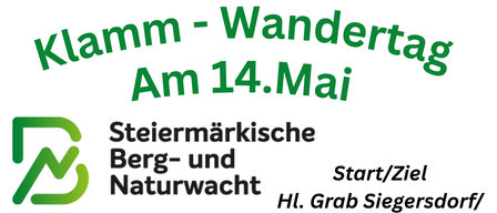 Ein Flugblatt mit einer Illustration eines Jungen beim Wandern, einem QR-Code und Details über eine Wanderung, die um 8:30 Uhr beginnt.