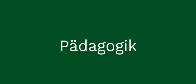 Das Wort 'Pädagogik' ist in weißer Schrift auf einem grünen Hintergrund dargestellt.