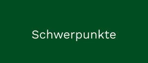 Das Bild zeigt einen dunkelgrünen Hintergrund mit dem Wort 'Schwerpunkte' in weißem Text. Der Text ist zentriert und verwendet eine fette, serifenlose Schrift. Es gibt keine anderen Objekte oder Texte im Bild.