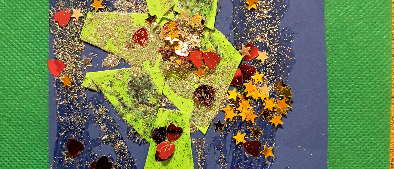 Bild enthält, Applique, Pattern, Art, Modern Art, Envelope, Greeting Card, Mail, Quilt, Collage, Person