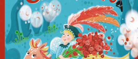 Ein junges Mädchen reitet ein Pferd und hält einen Strauß roter Rosen, gekleidet in einem Hut mit Federn. Der Titel ist 'Ritter Glitter' von Jorg Isermeyer und Ulrike Halvax.