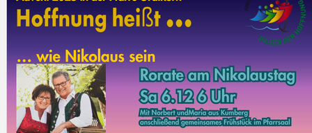 Eine Werbung für eine musikalische Veranstaltung am 6. Dezember um 18 Uhr mit Nikolaus. Es enthält ein Foto von Nikolaus, der ein Akkordeon spielt.