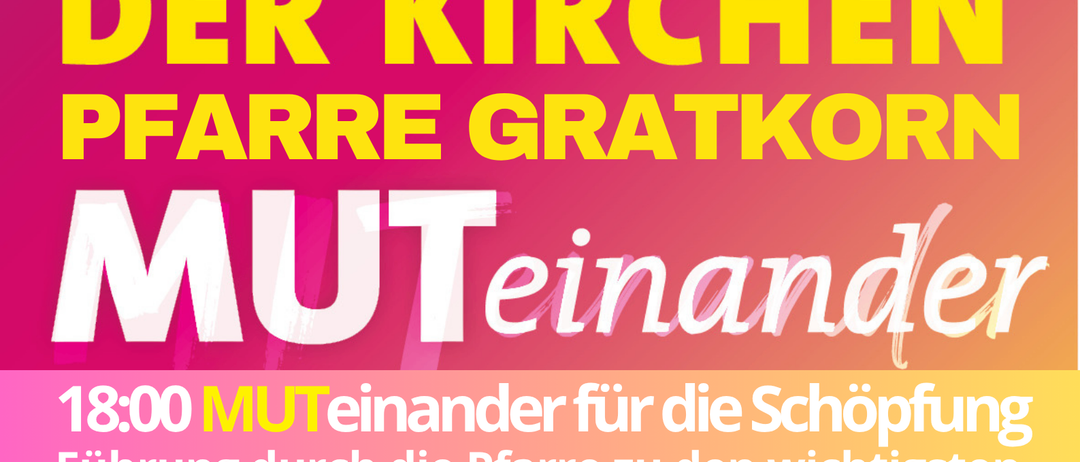 Advertisement for 'Lange Nacht der Kirchen' with time 18:00 and 19:30 for guided tours and evening prayer.