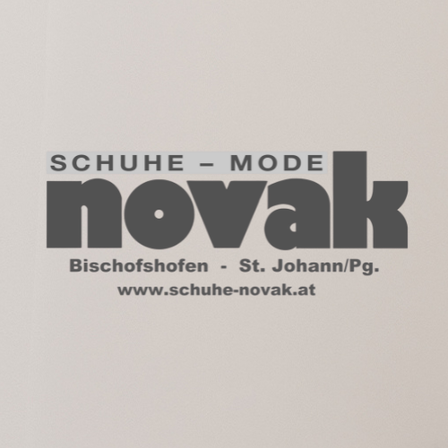 Das Logo für Novak Schuhe und Mode mit Sitz in Bischofshofen, St. Johann/P.g. Die Website lautet www.schuhe-novak.at.