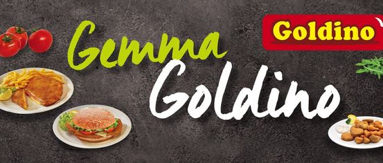 An image displays a hamburger on a plate with the brand name Emma Gold written above it.