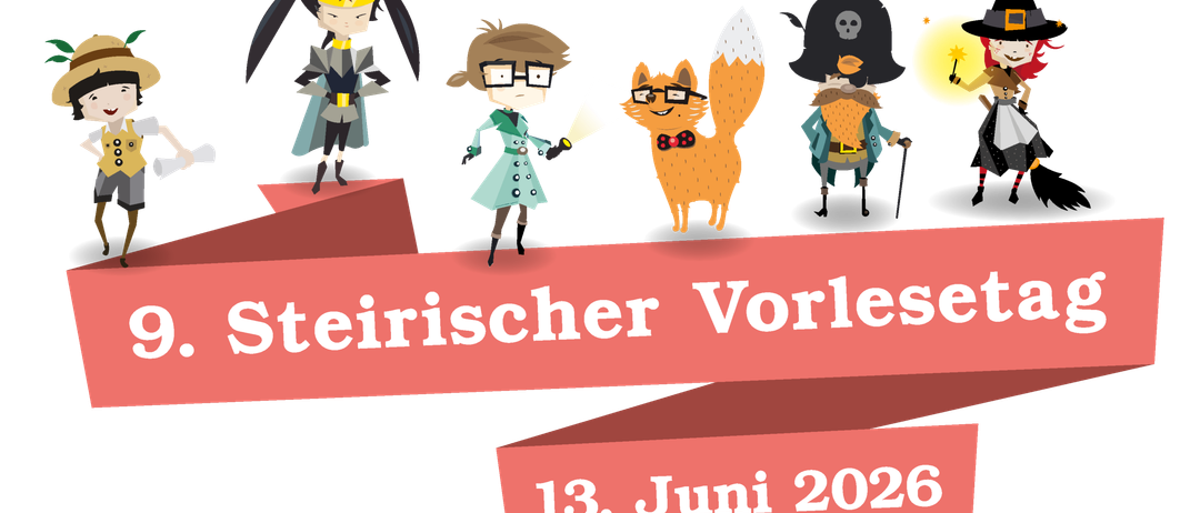 Karikaturfiguren in Kostümen stehen auf schwarzem Hintergrund. Ein Datum, 13. Juni 2026, wird unten angezeigt.