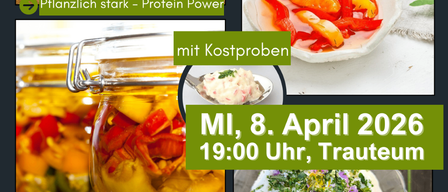 An event poster features various foods in jars and plates, with a date of April 8, 2026, and the text 'Fermented vegetables' and 'Wild herbs - Wild Sisters'. The poster includes a call to action for more information at a website.