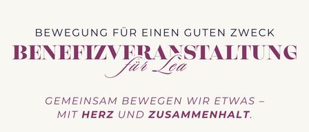 A poster with a girl reading, encouraging support for Lea. It asks if you can't be there but want to help. It mentions every support counts and invites donations. It includes a donation account number.