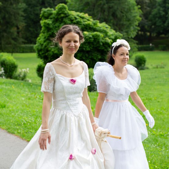 Dress, Formal Wear, Fashion, Gown, Wedding Gown, Glove, Evening Dress, Person, Grass, Face