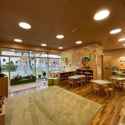Indoors, Restaurant, Kindergarten, Architecture, Building, Interior Design, Cafeteria, Wood