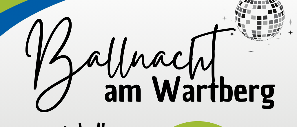 Plakat für den 'Ballnacht am Wartberg' Gemeinschaftsball, mit Datum 24.01.2026. Die Veranstaltung beginnt um 19:30 Uhr.