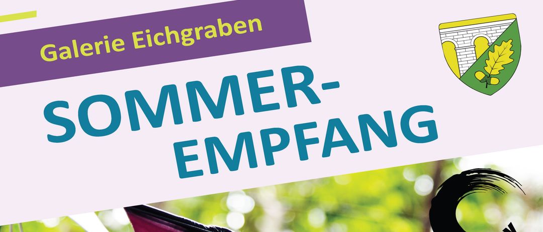 Plakat für die Sommer-Empfangsfeier. Es zeigt Lichter, Wimpel und ein Logo. Veranstaltung am Donnerstag, 25. Juni 2026, ab 17:00 Uhr. Beinhaltet Musik, Tanz, Cocktails, Erfrischungen und Weinverkostung.