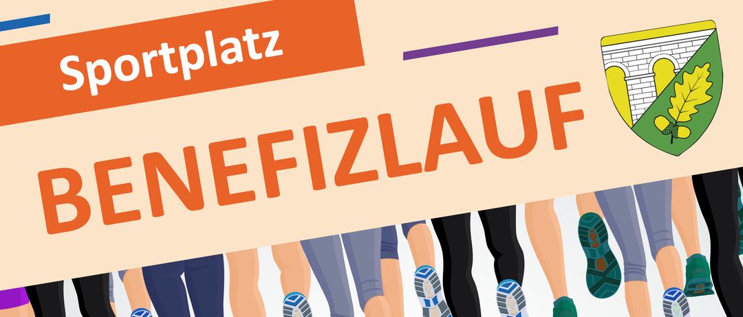 Plakat für einen Laufevent am 12. September 2026, Start um 17:00. Anmeldung ab 16:00. Illustration von Läufern und Gruppenfoto.