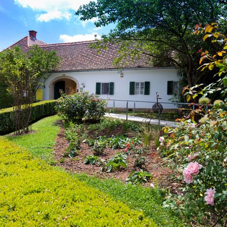 Bild enthält, Garden, Nature, Outdoors, Grass, House, Housing, Villa, Flower, Rose, Tree