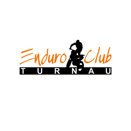 Logo für Enduro Club Turnau, mit der Silhouette einer Person, die ein Motorrad fährt.