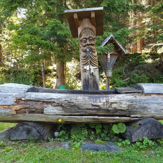 Bild enthält, Emblem, Symbol, Wood, Plant, Tree, Architecture, Pillar, Vegetation, Totem, Water