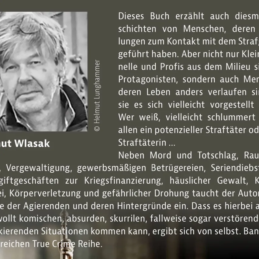 Das Buch erzählt auch von Menschen, deren Leben mit dem Verbrechen in Kontakt gekommen ist. Nicht nur Kleinkriminelle und Profis, sondern auch diejenigen, deren Leben einen anderen Verlauf genommen hat. Wer weiß, vielleicht waren sie einmal potenzielle Kriminelle.