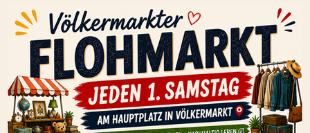 Flohmarkt jeden 1. Samstag am Hauptplatz in Völkermarkt. Kostenlose Tischreservierungen, familiäre Atmosphäre. Kinderflohmarkt kostenlos. Genießen Sie unsere Gastronomie am Hauptplatz!